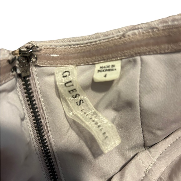 GUESS Light Beige Strapless Lace Peplum Formal Cocktail Mini Dress-Size 4 - Picture 8 of 15